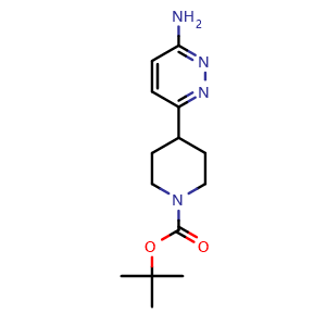 Chemical structure of tert-Butyl 4-(6-aminopyridazin-3-yl)piperidine-1-carboxylate , CAS 1426921-48-3, AChemBlock AD267763