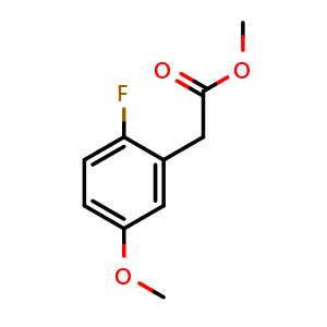 Chemical structure of Methyl 2-(2-fluoro-5-methoxyphenyl)acetate , CAS 1427389-00-1, AChemBlock AD267765