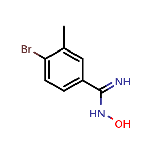 Chemical structure of 4-Bromo-N-hydroxy-3-methylbenzimidamide , CAS 148672-58-6, AChemBlock AD267779