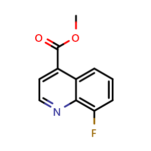 Chemical structure of Methyl 8-fluoroquinoline-4-carboxylate , CAS 1597795-30-6, AChemBlock AD267793