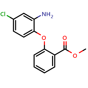 Chemical structure of Methyl 2-(2-amino-4-chlorophenoxy)benzoate , CAS 1613040-00-8, AChemBlock AD267799