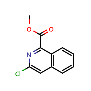 Chemical structure of Methyl 3-chloroisoquinoline-1-carboxylate , CAS 1627603-62-6, AChemBlock AD267802