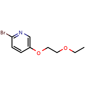 Chemical structure of 2-bromo-5-(2-ethoxyethoxy)pyridine , CAS 1691936-08-9, AChemBlock AD267807