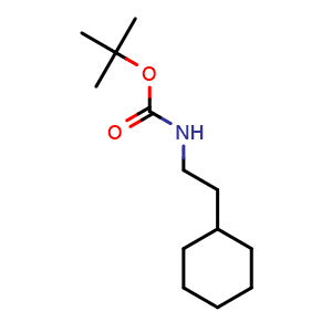 Chemical structure of tert-Butyl (2-cyclohexylethyl)carbamate , CAS 169512-87-2, AChemBlock AD267809
