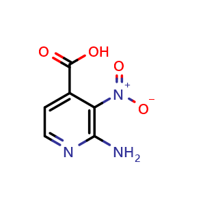 Chemical structure of 2-amino-3-nitroisonicotinic acid , CAS 1795298-56-4, AChemBlock AD267820