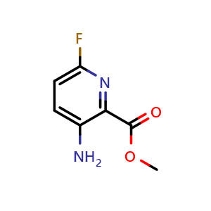 Chemical structure of Methyl 3-amino-6-fluoropicolinate , CAS 1804145-75-2, AChemBlock AD267828