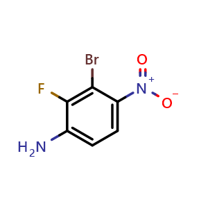 Chemical structure of 3-Bromo-2-fluoro-4-nitroaniline , CAS 1805555-79-6, AChemBlock AD267833