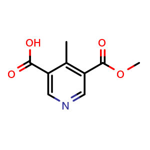 Chemical structure of 5-(Methoxycarbonyl)-4-methylnicotinic acid , CAS 18181-21-0, AChemBlock AD267839