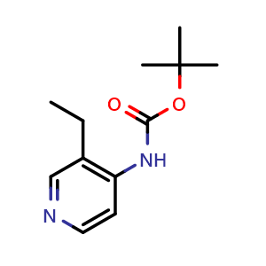 Chemical structure of tert-Butyl (3-ethylpyridin-4-yl)carbamate , CAS 1936644-78-8, AChemBlock AD267857