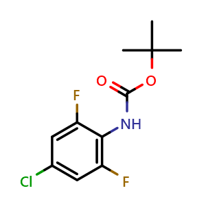 Chemical structure of tert-Butyl (4-chloro-2,6-difluorophenyl)carbamate , CAS 196194-59-9, AChemBlock AD267860