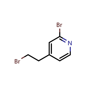 Chemical structure of 2-Bromo-4-(2-bromoethyl)pyridine , CAS 2002471-83-0, AChemBlock AD267863