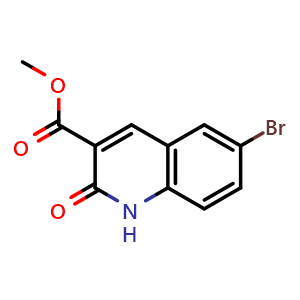 Chemical structure of Methyl 6-bromo-2-oxo-1,2-dihydroquinoline-3-carboxylate , CAS 2089728-59-4, AChemBlock AD267869