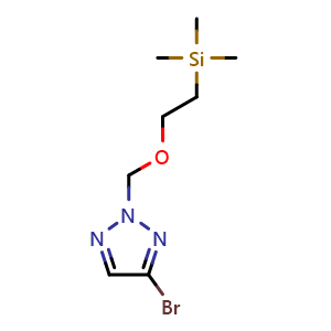 Chemical structure of 4-Bromo-2-((2-(trimethylsilyl)ethoxy)methyl)-2H-1,2,3-triazole , CAS 2369001-19-2, AChemBlock AD267898