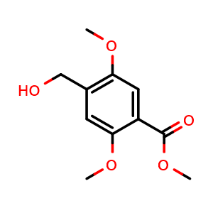 Chemical structure of Methyl 4-(hydroxymethyl)-2,5-dimethoxybenzoate , CAS 2383558-48-1, AChemBlock AD267900