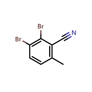 Chemical structure of 2,3-Dibromo-6-methylbenzonitrile , CAS 2387208-70-8, AChemBlock AD267906