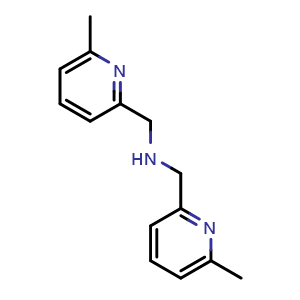 Chemical structure of Bis((6-methylpyridin-2-yl)methyl)amine , CAS 25599-07-9, AChemBlock AD267914