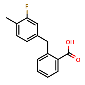 Chemical structure of 2-(3-Fluoro-4-methylbenzyl)benzoic acid , CAS 313505-74-7, AChemBlock AD267941
