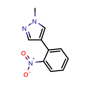 Chemical structure of 1-Methyl-4-(2-nitrophenyl)-1H-pyrazole , CAS 37921-17-8, AChemBlock AD267956