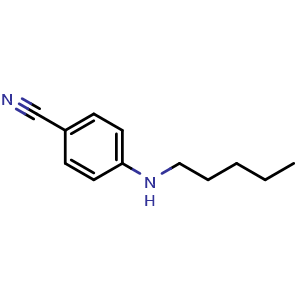 Chemical structure of 4-(pentylamino)benzonitrile , CAS 4769-50-0, AChemBlock AD267971