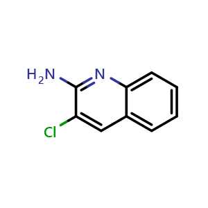Chemical structure of 3-chloroquinolin-2-amine , CAS 497829-97-7, AChemBlock AD267977