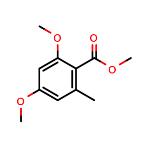 Chemical structure of methyl 2,4-dimethoxy-6-methylbenzoate , CAS 6110-37-8, AChemBlock AD267998