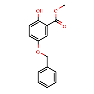 Chemical structure of methyl 5-(benzyloxy)-2-hydroxybenzoate , CAS 61227-22-3, AChemBlock AD267999