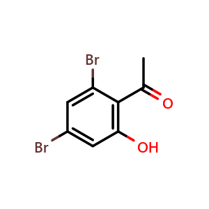 Chemical structure of 1-(2,4-dibromo-6-hydroxyphenyl)ethan-1-one , CAS 669767-20-8, AChemBlock AD268012