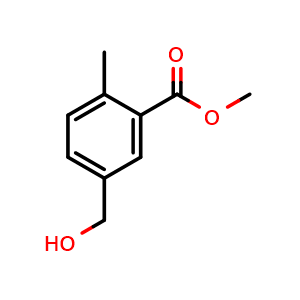 Chemical structure of Methyl 5-(hydroxymethyl)-2-methylbenzoate , CAS 72985-24-1, AChemBlock AD268021