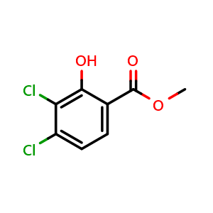 Chemical structure of Methyl 3,4-dichloro-2-hydroxybenzoate , CAS 76732-95-1, AChemBlock AD268027