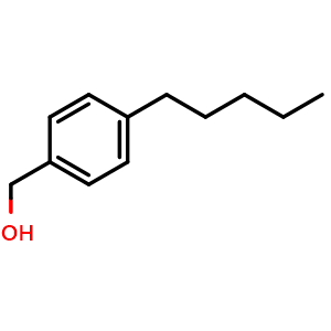 Chemical structure of (4-Pentylphenyl)methanol , CAS 81720-37-8, AChemBlock AD268034