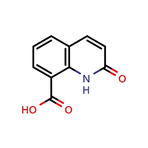 Chemical structure of 2-oxo-1,2-dihydroquinoline-8-carboxylic acid , CAS 83734-48-9, AChemBlock AD268036