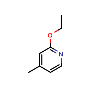 Chemical structure of 2-ethoxy-4-methylpyridine , CAS 83766-90-9, AChemBlock AD268037