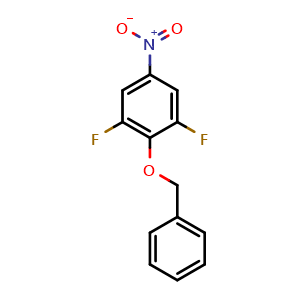 Chemical structure of 2-(benzyloxy)-1,3-difluoro-5-nitrobenzen , CAS 847861-84-1, AChemBlock AD268039