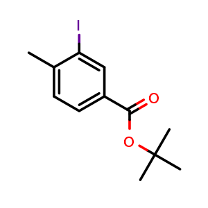 Chemical structure of tert-Butyl 3-iodo-4-methylbenzoate , CAS 859212-96-7, AChemBlock AD268047