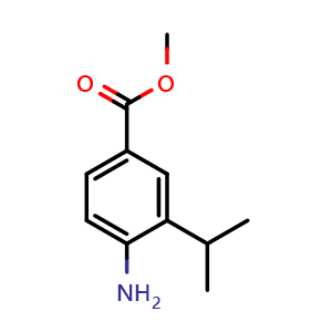 Chemical structure of Methyl 4-amino-3-isopropylbenzoate , CAS 860694-25-3, AChemBlock AD268049