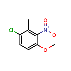 Chemical structure of 1-Chloro-4-methoxy-2-methyl-3-nitrobenzene , CAS 861792-41-8, AChemBlock AD268050