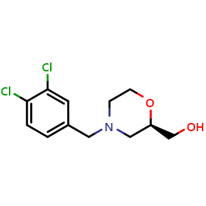 Chemical structure of (R)-(4-(3,4-Dichlorobenzyl)morpholin-2-yl)methanol , CAS 861848-98-8, AChemBlock AD268051