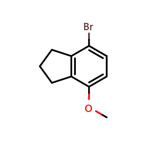 Chemical structure of 4-Bromo-7-methoxy-2,3-dihydro-1H-indene , CAS 872785-24-5, AChemBlock AD268054