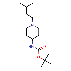 Chemical structure of tert-Butyl (1-isopentylpiperidin-4-yl)carbamate , CAS 888944-67-0, AChemBlock AD268059