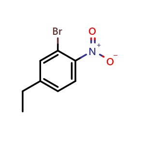 Chemical structure of 2-bromo-4-ethyl-1-nitrobenzene , CAS 89978-51-8, AChemBlock AD268060