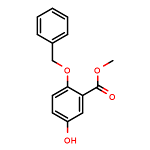 Chemical structure of Methyl 2-(benzyloxy)-5-hydroxybenzoate , CAS 91738-30-6, AChemBlock AD268072