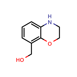 Chemical structure of (3,4-dihydro-2H-benzo[b][1,4]oxazin-8-yl)methanol , CAS 926004-43-5, AChemBlock AD268075