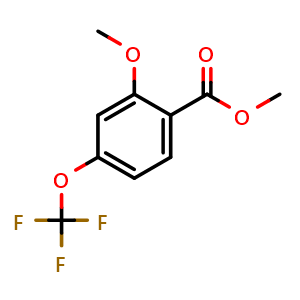 Chemical structure of Methyl 2-methoxy-4-(trifluoromethoxy)benzoate , CAS 933472-34-5, AChemBlock AD268077