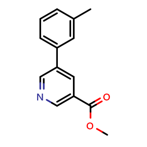 Chemical structure of Methyl 5-(m-tolyl)nicotinate , CAS 93349-93-0, AChemBlock AD268078