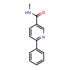 Chemical structure of N-methyl-6-phenylnicotinamide , CAS 936083-34-0, AChemBlock AD268079