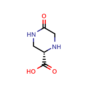 Chemical structure of (S)-5-oxopiperazine-2-carboxylic acid , CAS 135630-97-6, AChemBlock AD268109