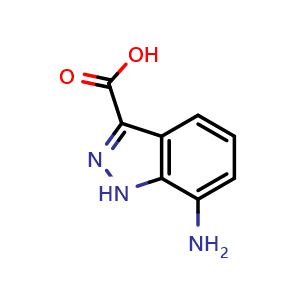 Chemical structure of 7-Amino-1H-indazole-3-carboxylic acid , CAS 1541045-93-5, AChemBlock AD268114