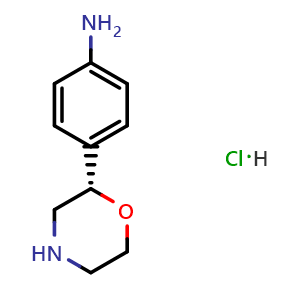 Chemical structure of (S)-4-(Morpholin-2-yl)aniline hydrochloride , CAS 1821744-07-3, AChemBlock AD268121