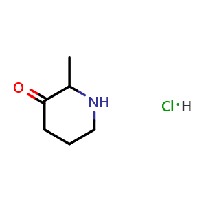 Chemical structure of 2-Methylpiperidin-3-one hydrochloride , CAS 1894125-82-6, AChemBlock AD268123