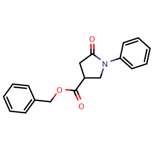 Chemical structure of Benzyl 5-oxo-1-phenylpyrrolidine-3-carboxylate , CAS 885448-25-9, AChemBlock AD268156